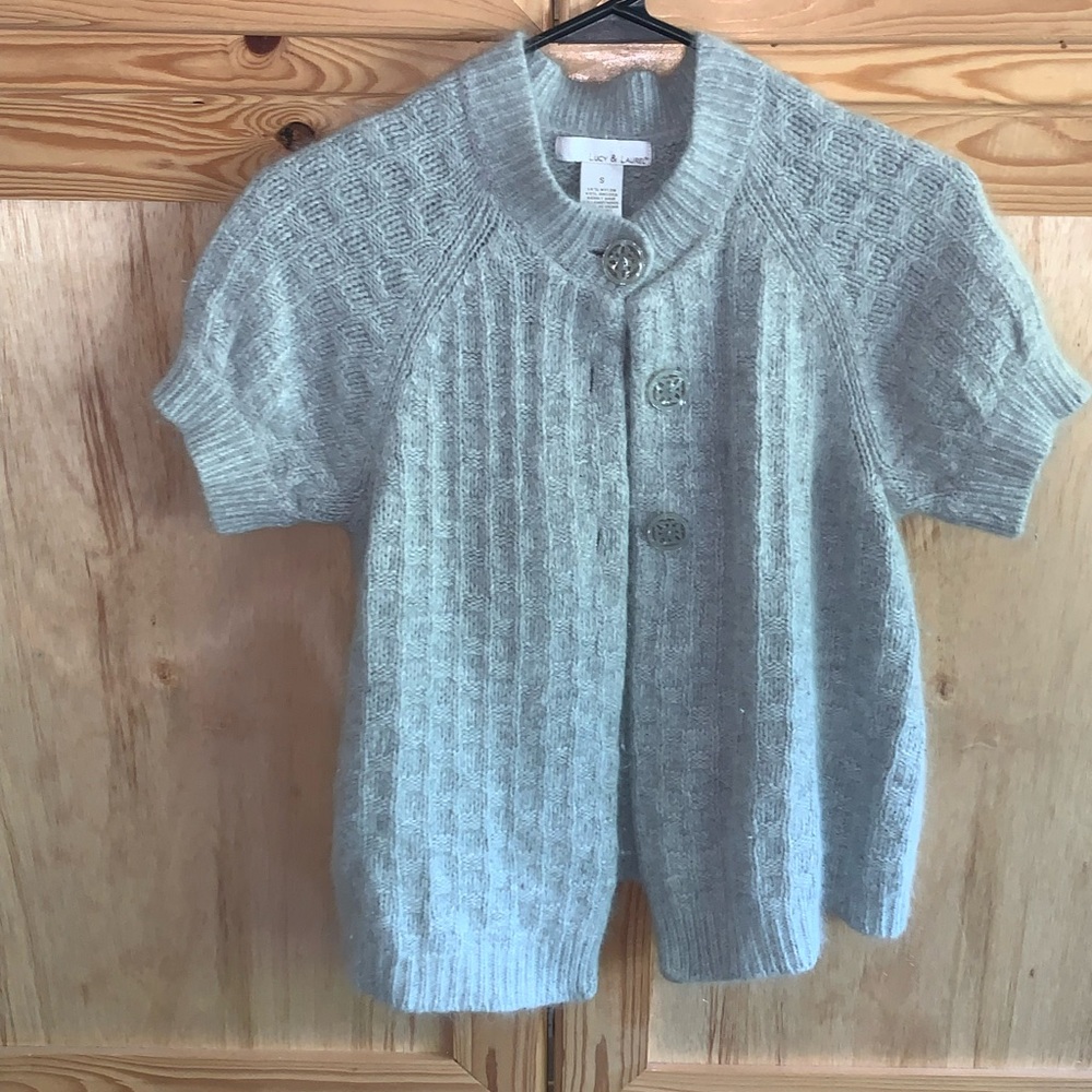 Lucy & Laurel angora rabbit hair/lambs wool cardigan sweater size S